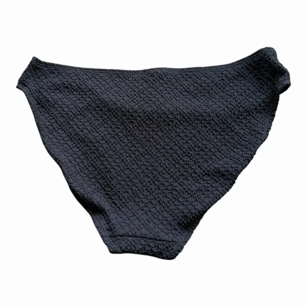 Andie x Mindy The Bikini Bottom NWT size XL in Black Textured Swimsuit
